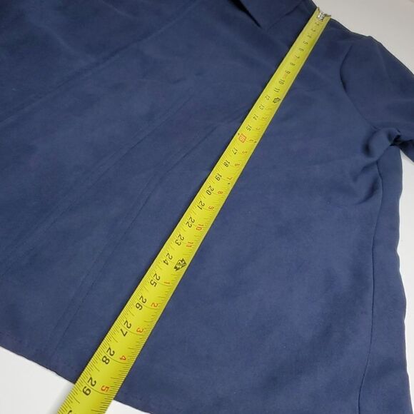 New 2X Faux Micro Suede Navy Blue SHACKET shirt full zip JACKET 2 X SONOMA NWT - Picture 3 of 12
